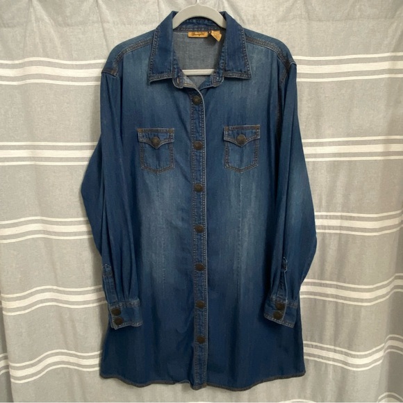 WRANGLER / Long Sleeve Denim Shirt Dress Size XXL - Picture 1 of 10